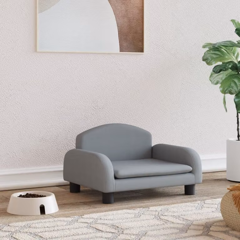 The Living Store Letto per cani Grigio chiaro 50x40x30 cm Tessuto