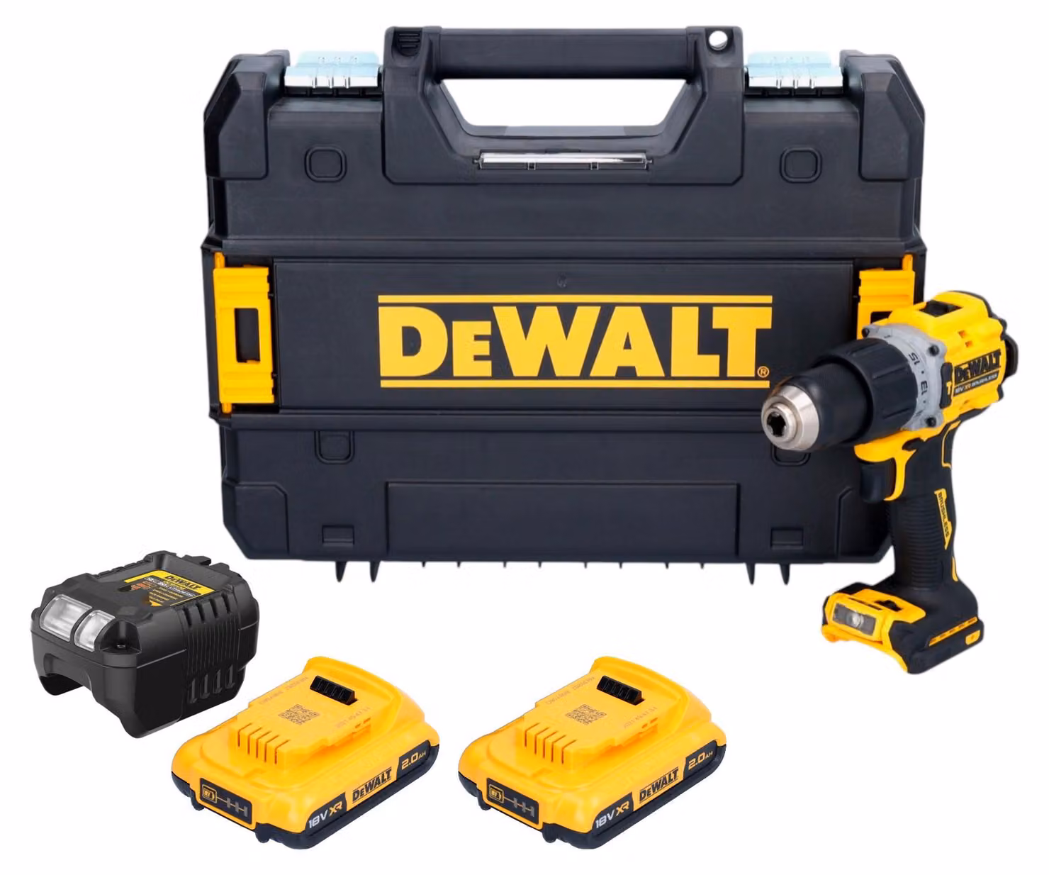 DeWalt DCD 805 D2T trapano a percussione a batteria 18 V 90 Nm senza spazzole + 2x batteria ricaricabile 2,0 Ah + caricabatterie + TSTAK