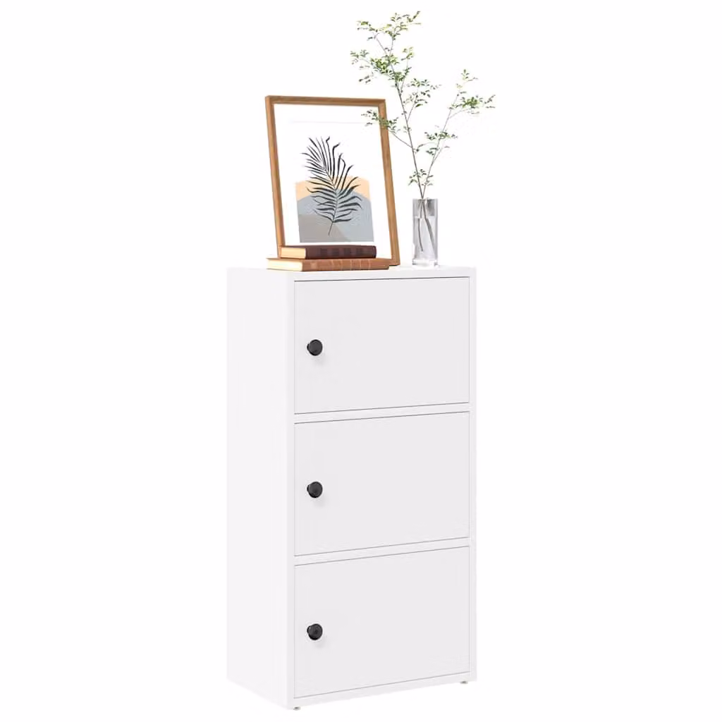 Libreria bianca vidaXL in legno e MDF da appendere a parete, L 40 cm x P 24 cm x H 77 cm