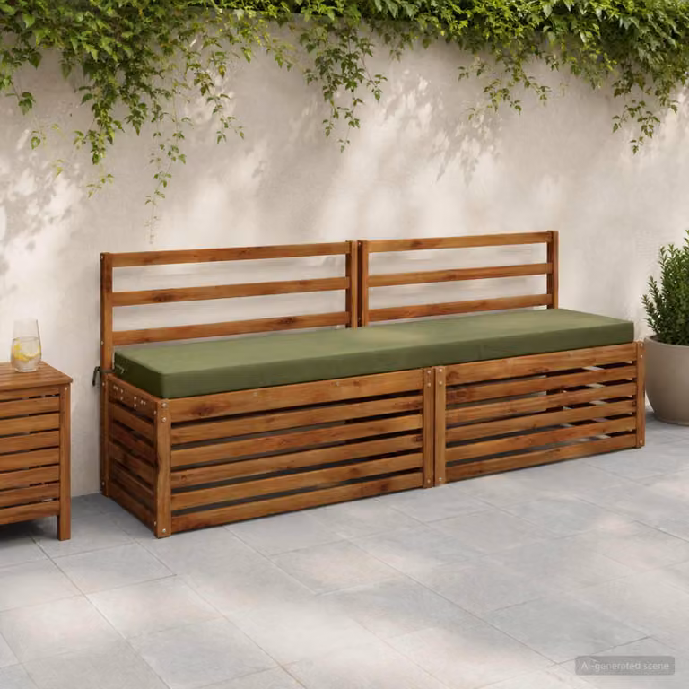 Cuscino per panchina vidaXL SOEST rettangolare in poliestere verde con rivestimento rimovibile e resistenza ai raggi UV