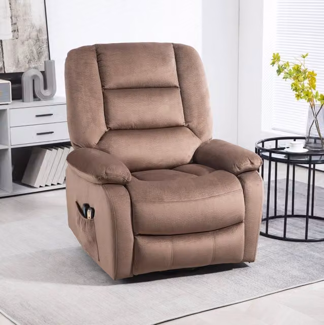 Poltrona Relax Elettrica con Funzione Alzapersone, Massaggio Vibrante e Riscaldamento, 90x93x110 cm, Tessuto in Poliestere