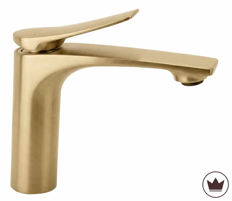 Rubinetto Da Lavabo Rea Vision Low Premium Oro Spazzolato
