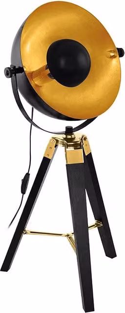 Lampada da tavolo Eglo Covaleda in legno e metallo nero e oro con attacco E27