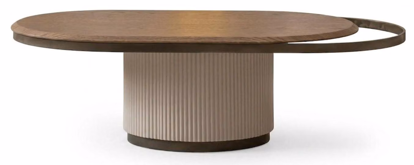 Tavolino da caffè marrone, tavolino rotondo in legno, tavolini per divani, mobili per il soggiorno