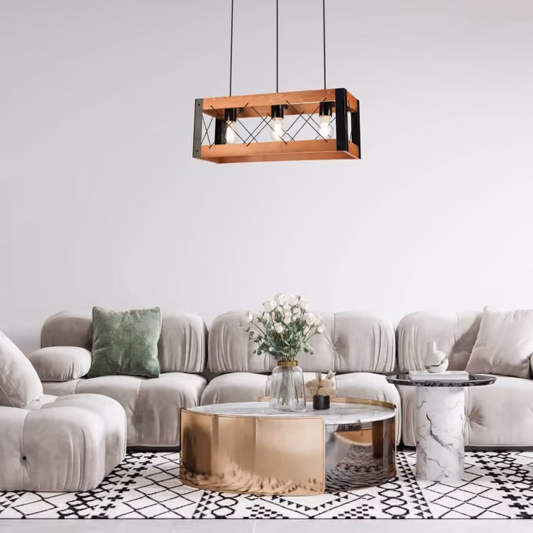 Lampada a sospensione Lee Lamkur, dimmerabile, Legno chiaro, Soggiorno / Sala da pranzo, Legno, Campagna / Rustiche, Lampada a sospensione
