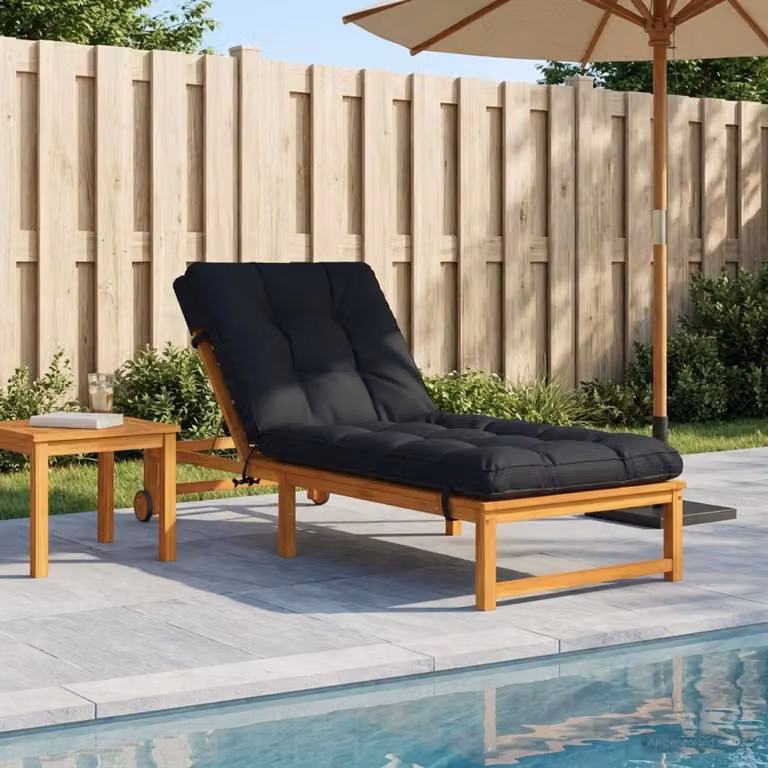 Cuscino per lettino vidaXL VIANEN in poliestere con rivestimento rimovibile e resistente ai raggi UV, Blu o Nero