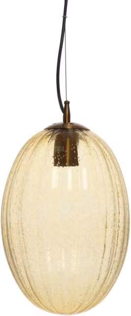 Lampada a sospensione Virgina KENDRA HOME in vetro ambrato e metallo bronzo