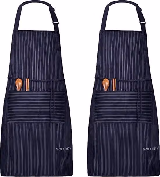 Set di 2 grembiuli da cucina Molenky in cotone per adulti, colore blu