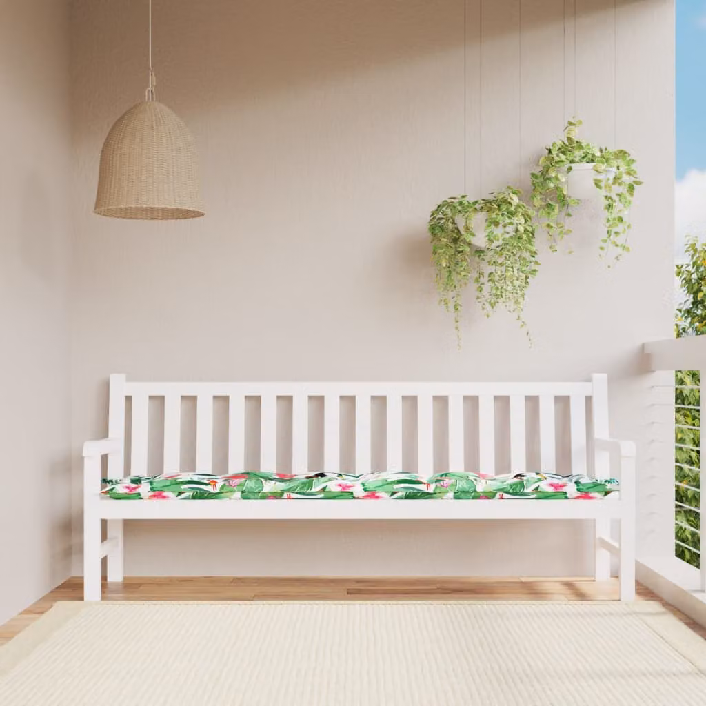 vidaXL Cuscino per Panca da Giardino Multicolore L: 200 cm, P: 50 cm, H: 7 cm in Poliestere Idrorepellente e Resistente ai Raggi UV