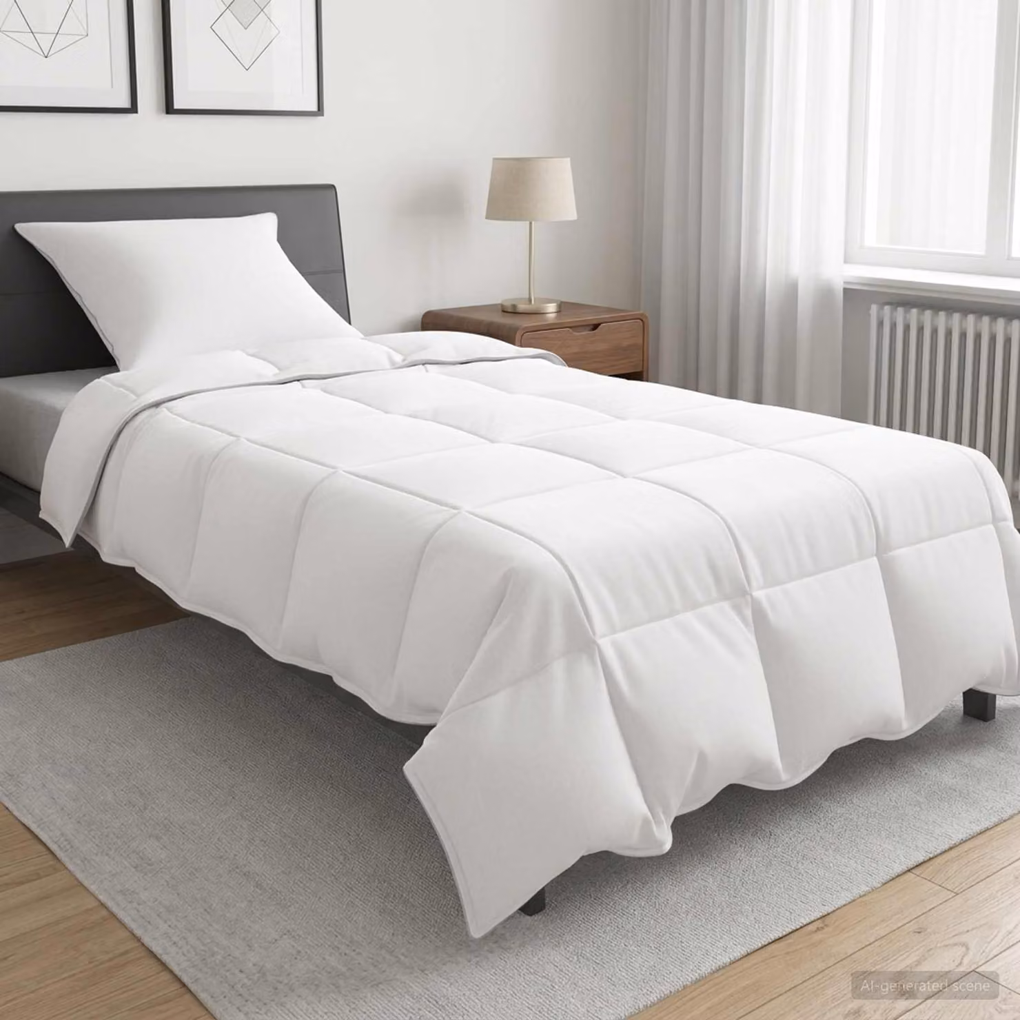 Piumone Completo Annuale vidaXL in Fibra di Bambù Bianco L: 135 cm x P: 200 cm