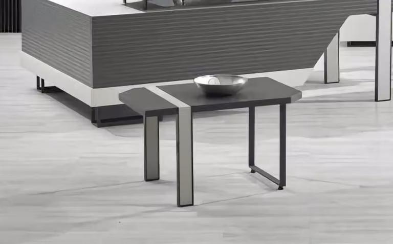 Designer Couchtisch Grau Beistelltisch Kaffeetisch Holz Arbeitszimmer