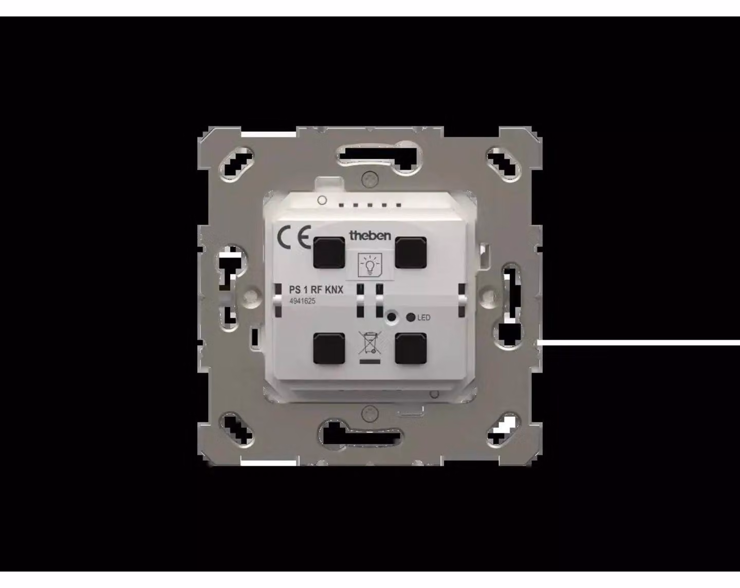 Sensore di temperatura a pulsante senza fili KNX PS 1 RF di Theben a 2/4 ingressi