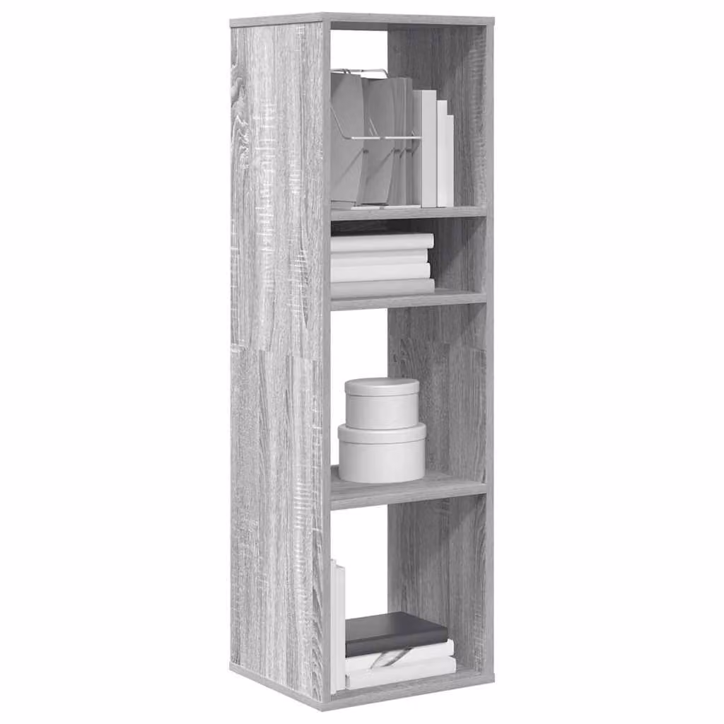 Libreria moderna vidaXL in legno e MDF Grigio, da appendere a parete, L 34 cm x P 31 cm x H 112 cm