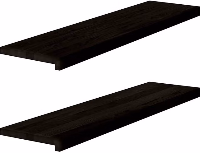 Set di 2 tappetini autoadesivi per scale in legno massello Rovere, colore Marrone Scuro, L 100 cm x P 30 cm x H 2 cm