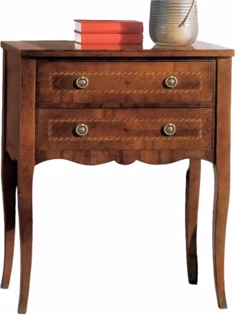 Cassettiera classica in legno con 2 cassetti Mobili 2G L/P/H: 65 x 40 x 80 cm – 4