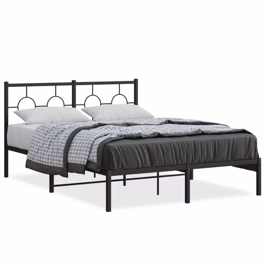 Letto con testiera in metallo nero vidaXL L/P: 140 x 200 cm – 2