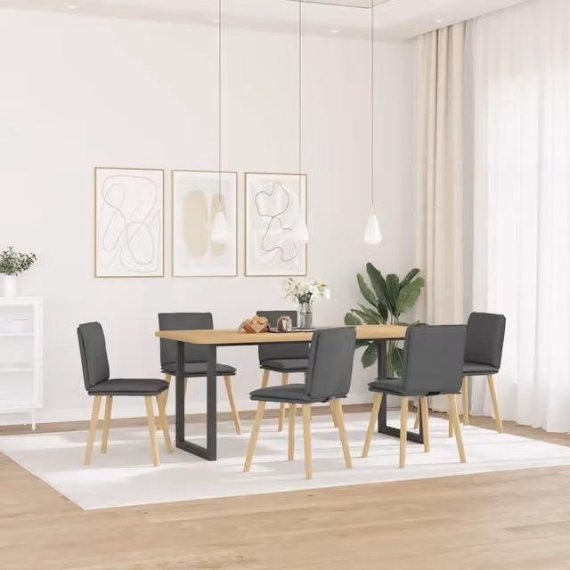 Sedie da Pranzo 6 pz Grigio Scuro in Tessuto 3315626