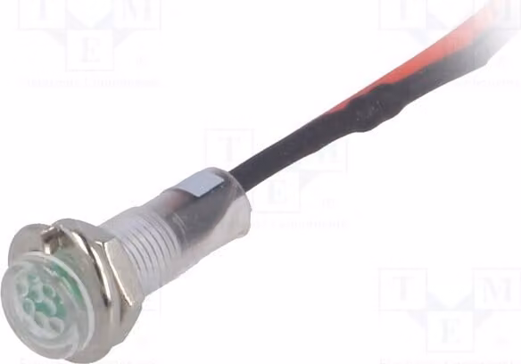 1 x Indicatore luminoso: LED, grado di protezione IP40, foro di montaggio: Ø 5,2 mm, tipo piatto, 24 VDC. Diametro LED: 3 mm, modello R9-79L-11-24GREE