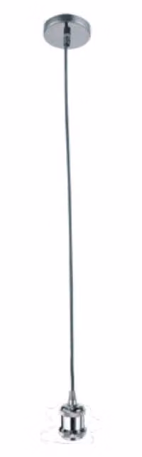 Portalampada E27 potenza 60 Watt cavo 1,5 metri cromo
