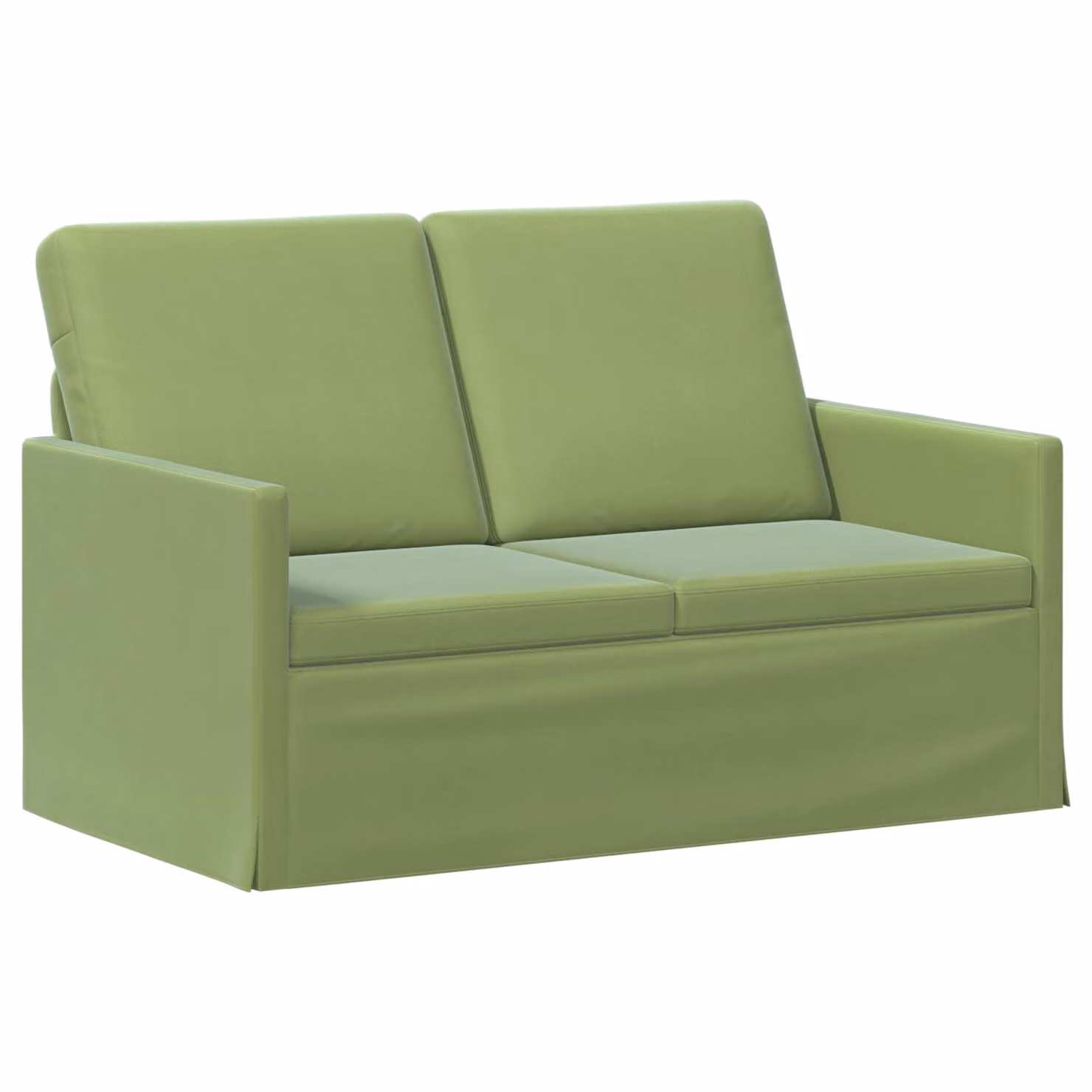 Divano a 2 posti vidaXL in velluto verde chiaro con struttura in metallo L/P/H: 130 x 81 x 82 cm