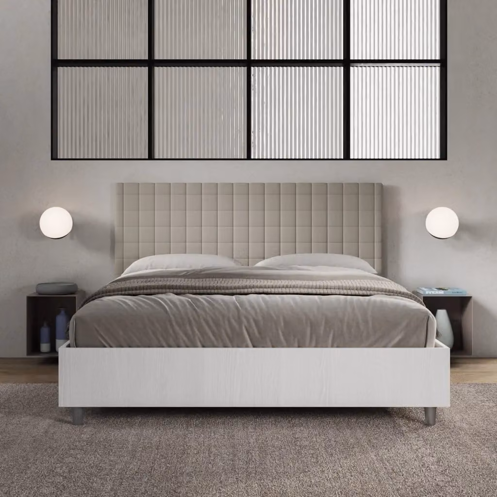 Letto Matrimoniale Burmy GIORDANOSHOP Beige L/P/H: 113 x 160 x 208 cm – 2