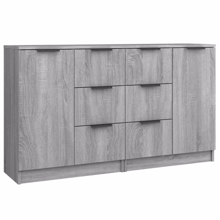 Credenze 2 pz Grigio Sonoma 60x30x70 cm in Legno Multistrato