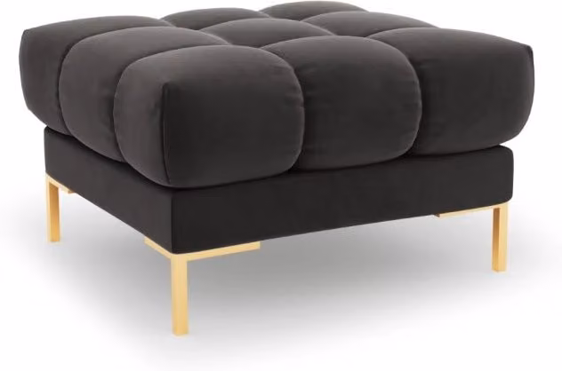 Cosmopolitan Design - Pouf "Bali" in velluto grigio scuro