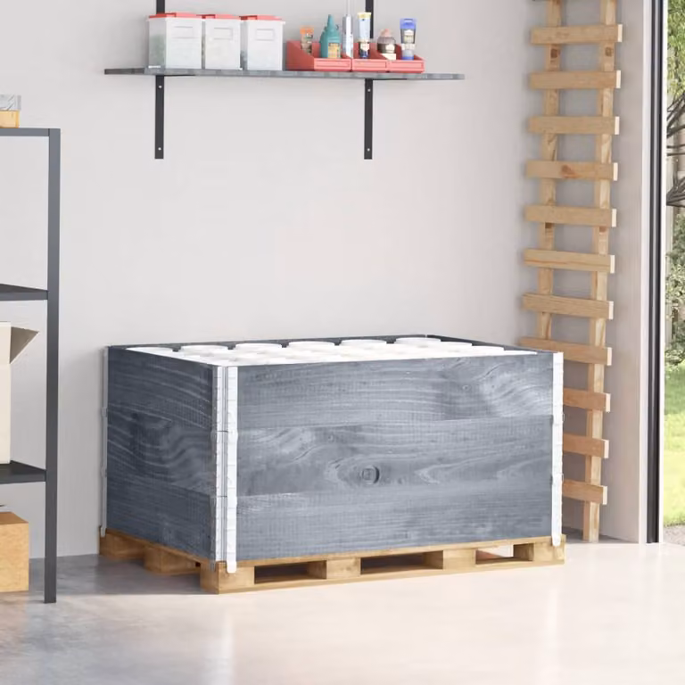 Letti rialzati in legno massello vidaXL, colore grigio, L: 120 cm, P: 80 cm, H: 30 cm