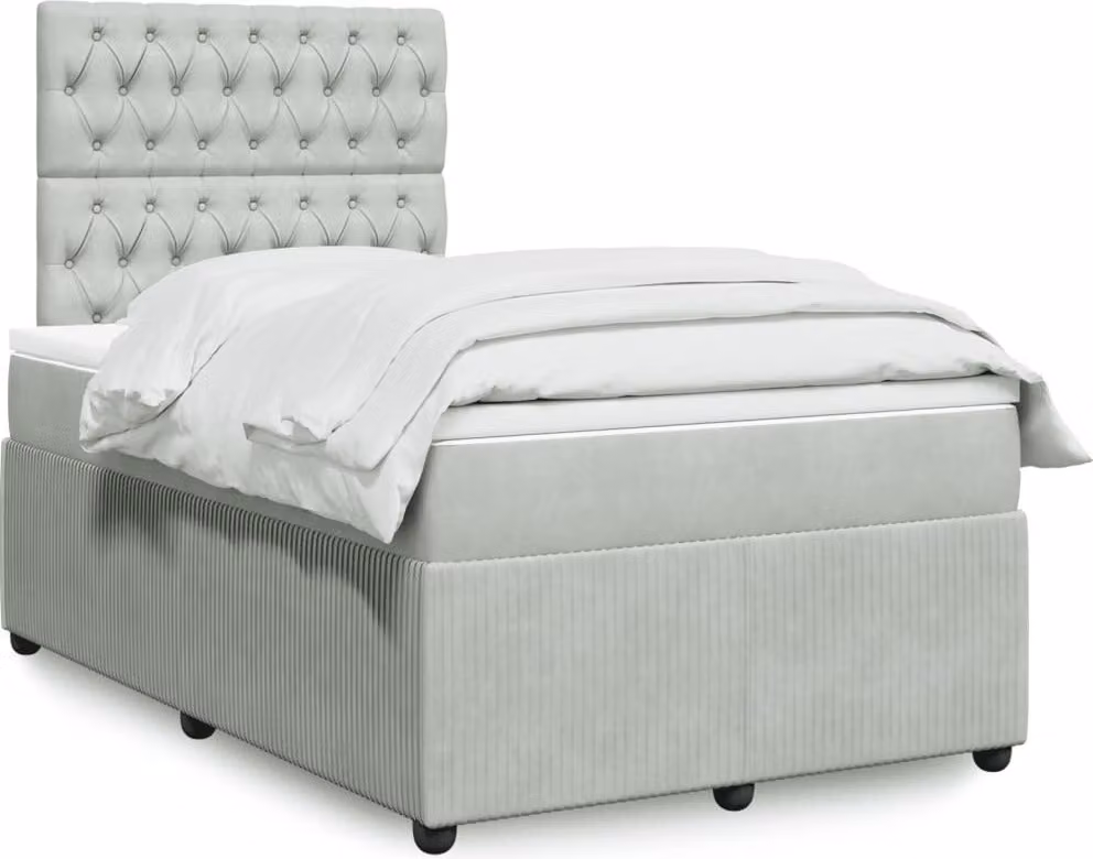 Maison Exclusive - Letto boxspring con materasso grigio chiaro 120x200 cm velluto
