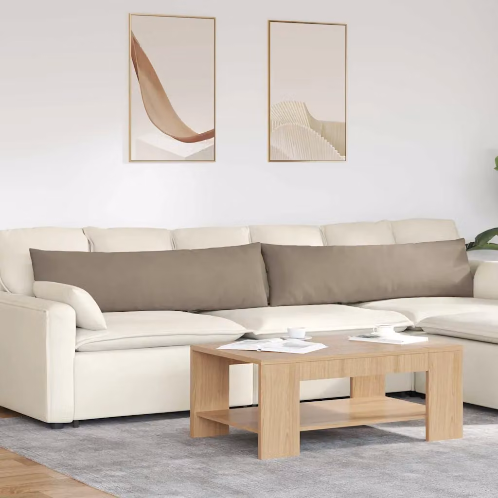 Set di 2 cuscini da divano vidaXL in tessuto con fodera rimovibile, L 145 x P 40 x H 40 cm