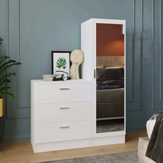 Mobile da ingresso Jaime DMORA, Consolle portaoggetti multifunzione per atrio, Bianco, L: 60 cm, P: 47 cm, H: 72 cm