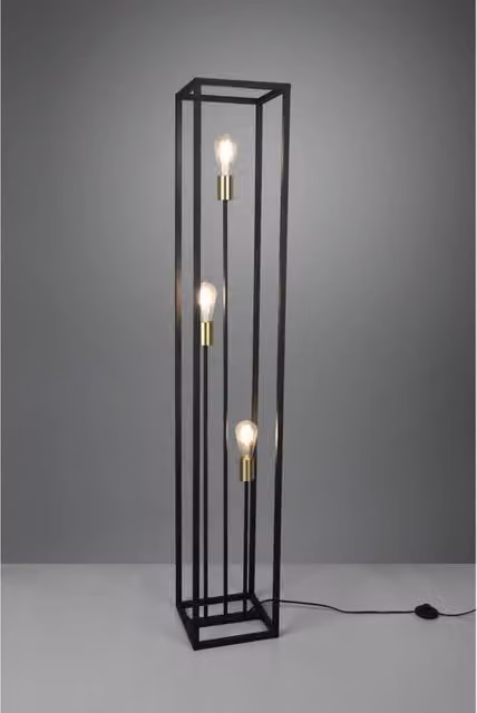 Piantana Per Salotto 3 Luci Cornice Metallo Nero Vito Trio Lighting
