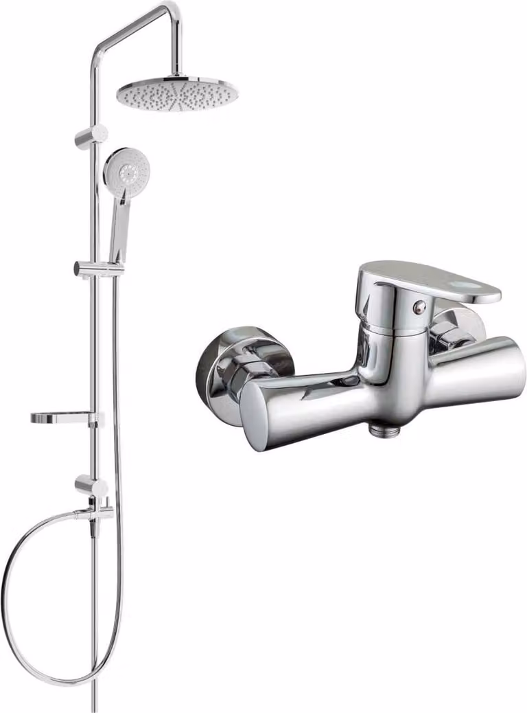 Mexen Carl set doccia esterno con soffione e rubinetto doccia Kama, cromato - 72540240-00