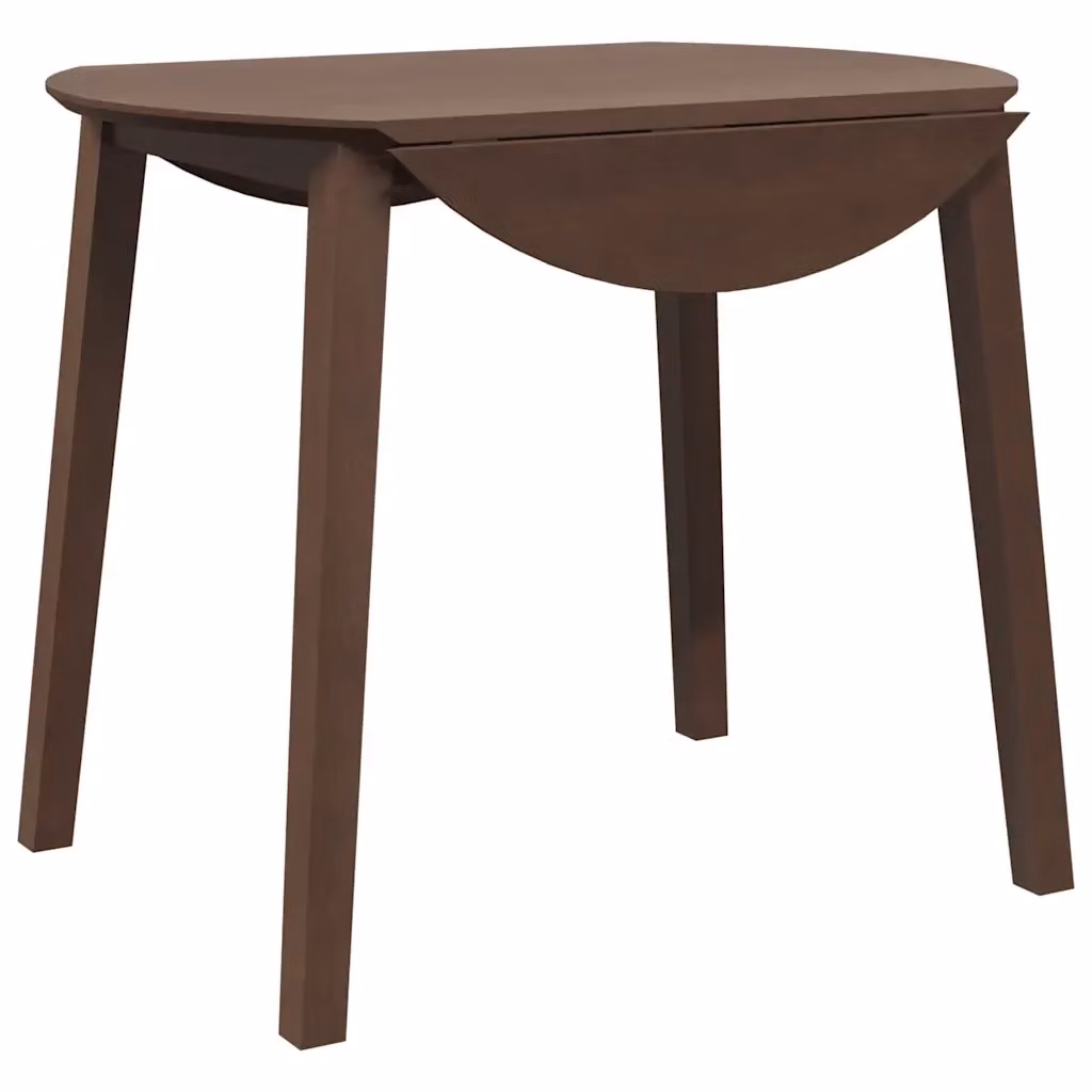 Tavolo da pranzo moderno vidaXL in legno di Hevea marrone con piano ribaltabile e angoli arrotondati L/P/H: 90 x 90 x 74 cm – 2