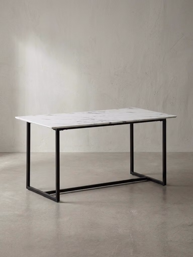 Tavolo da pranzo 200x90x76 cm Tavolo da cucina bianco effetto marmo Moderno, Tavolo da pranzo grande, Tavolo da pranzo rettangolare, Tavolo da pranzo con gambe in metallo