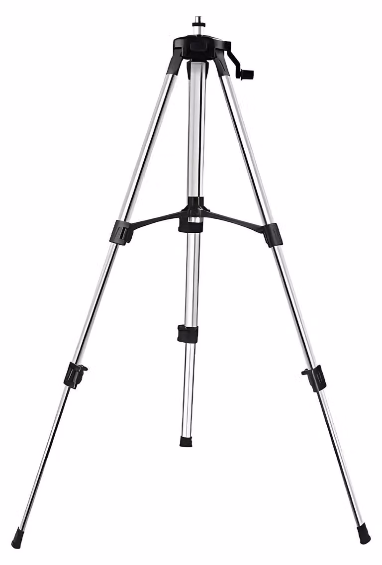 Livella laser con stativo - Treppiede regolabile da 1,2 m - Struttura in metallo - Adattatore filettato da 1,6 cm (5/8") - Rivestimento anticorrosivo - Adatta per livelle laser autolivellanti - Altezza: 120 cm