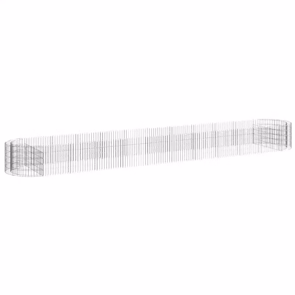 Gabbione con Letto Rialzato vidaXL in Acciaio Zincato Argento L/P/H: 600 x 100 x 50 cm – 2