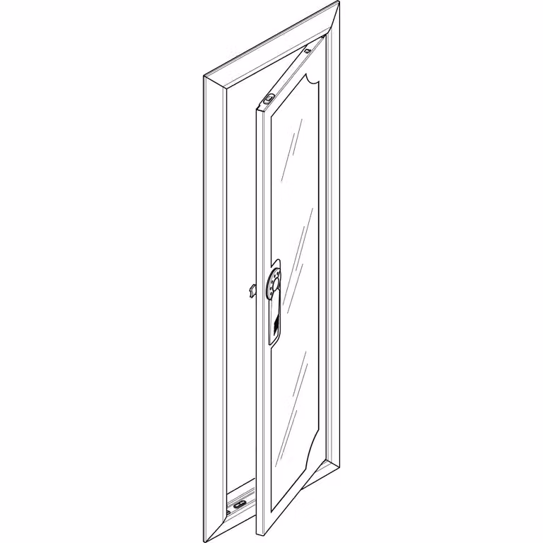 Cornice ABN + sportello di ispezione 1x5 per quadro di distribuzione da incasso, a 1 fila GBRU15TS