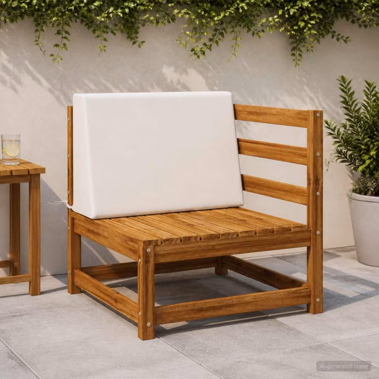 Cuscino schienale vidaXL SOEST in poliestere bianco L 60 cm x P 20 cm x H 40 cm