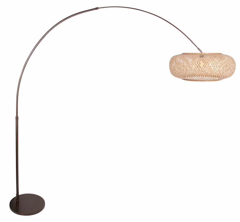 Lampada da terra - marrone - Sparkled Light - bambù metallo - Ø 45cm - E27 - 4768CA - Steinhauer