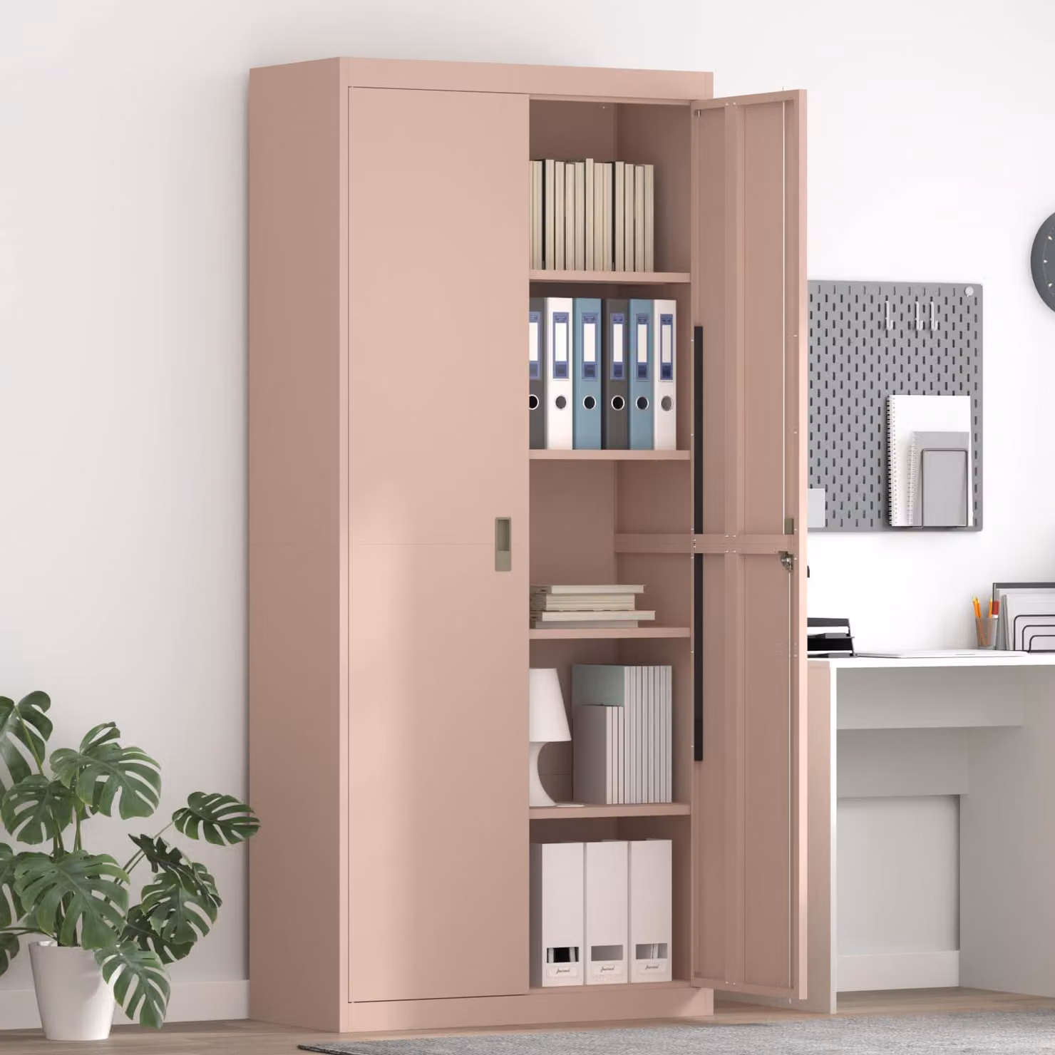 vidaXL Armadio Rosa 90 x 40 x 200 cm Acciaio