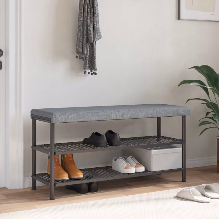 vidaXL Cuscino per panchina moderno in schiuma e poliestere, Grigio, L 110 cm x P 35 cm