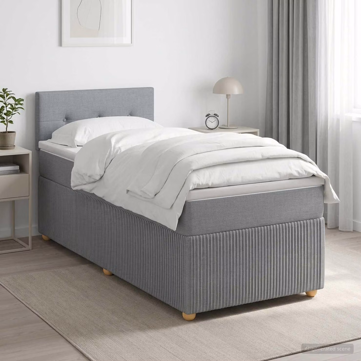 Maison Exclusive - Letto boxspring con materasso Grigio chiaro 90 x 190 cm Tessuto