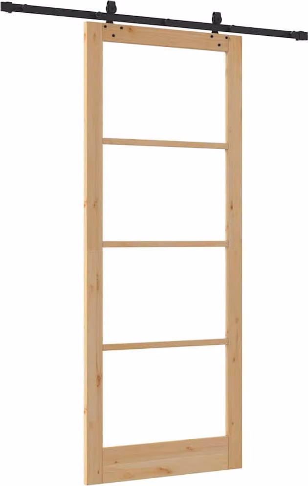 Porta scorrevole ORKDAL Naturale e Nero 93 x 232 cm