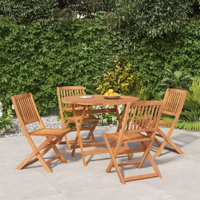 Set da Pranzo per Giardino 5 pz in Legno Massello di Acacia 3152898