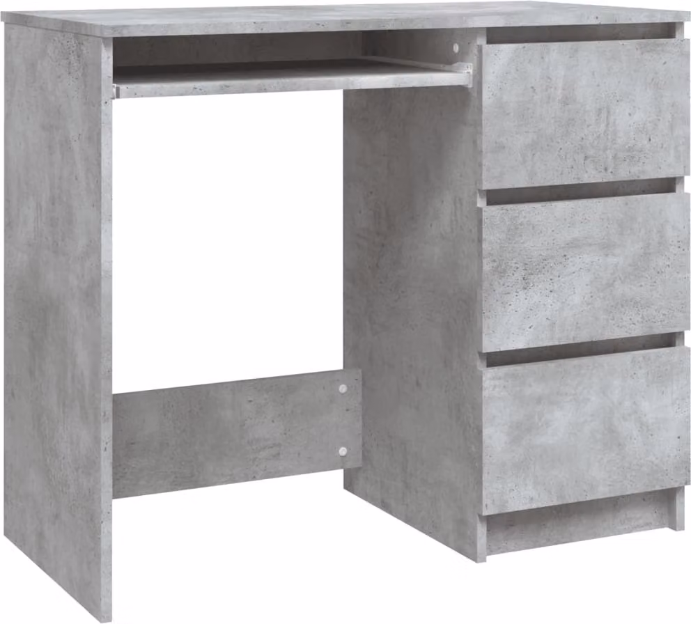 Scrivania Grigio Cemento 90x45x76 cm in Legno Multistrato