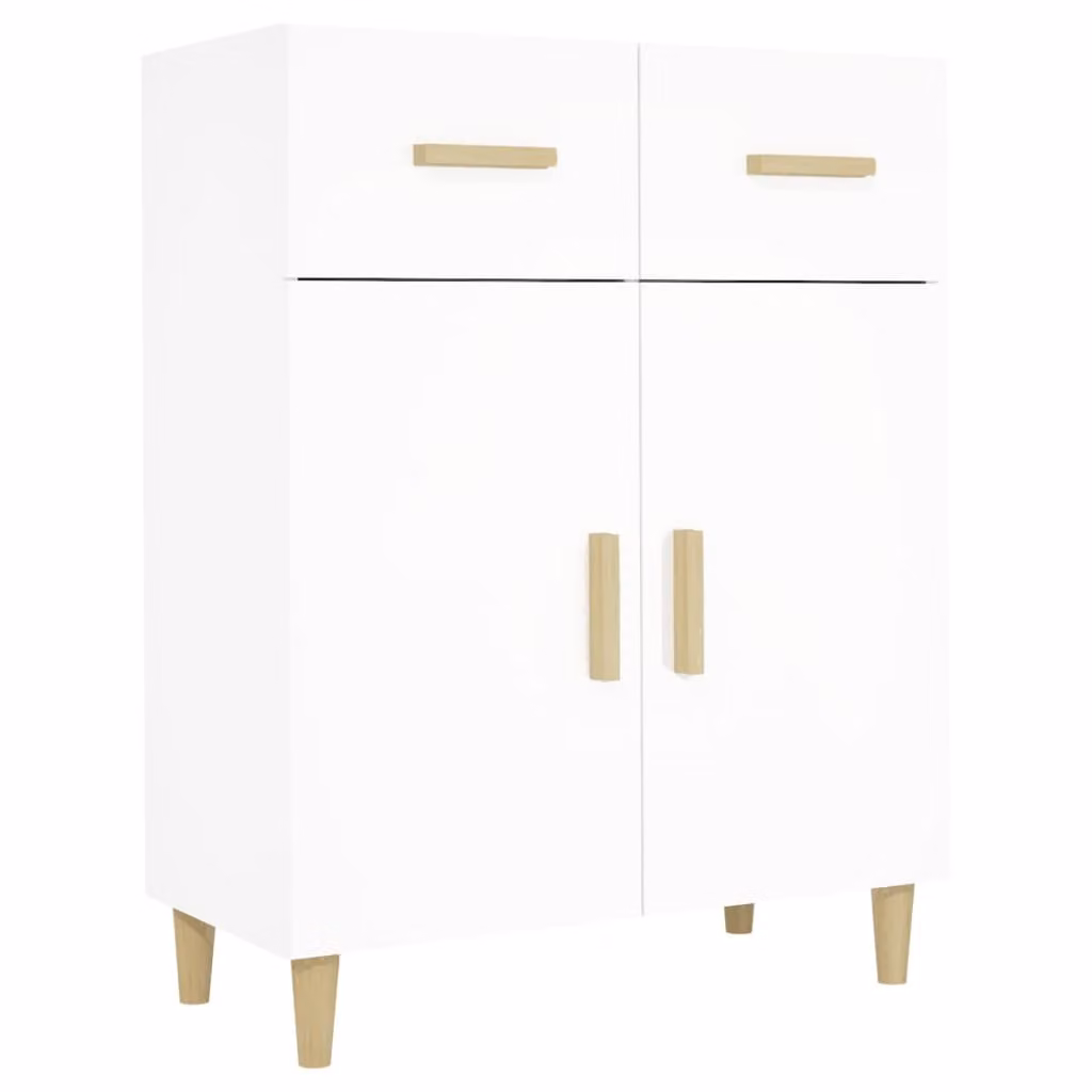 Credenza Bianca 69,5x34x89 cm in Legno Multistrato