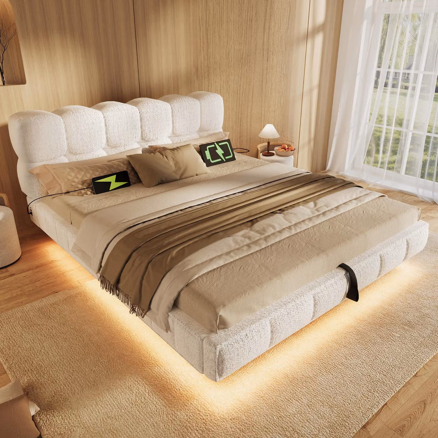 Letto imbottito Flieks 140x200 cm con USB e porta di tipo C, letto con sistema di sollevamento idraulico e contenitore, rivestito in ecopelle, letto matrimoniale per ragazzi con spazio contenitore, letto con sistema idraulico, rivestito in tessuto chenill