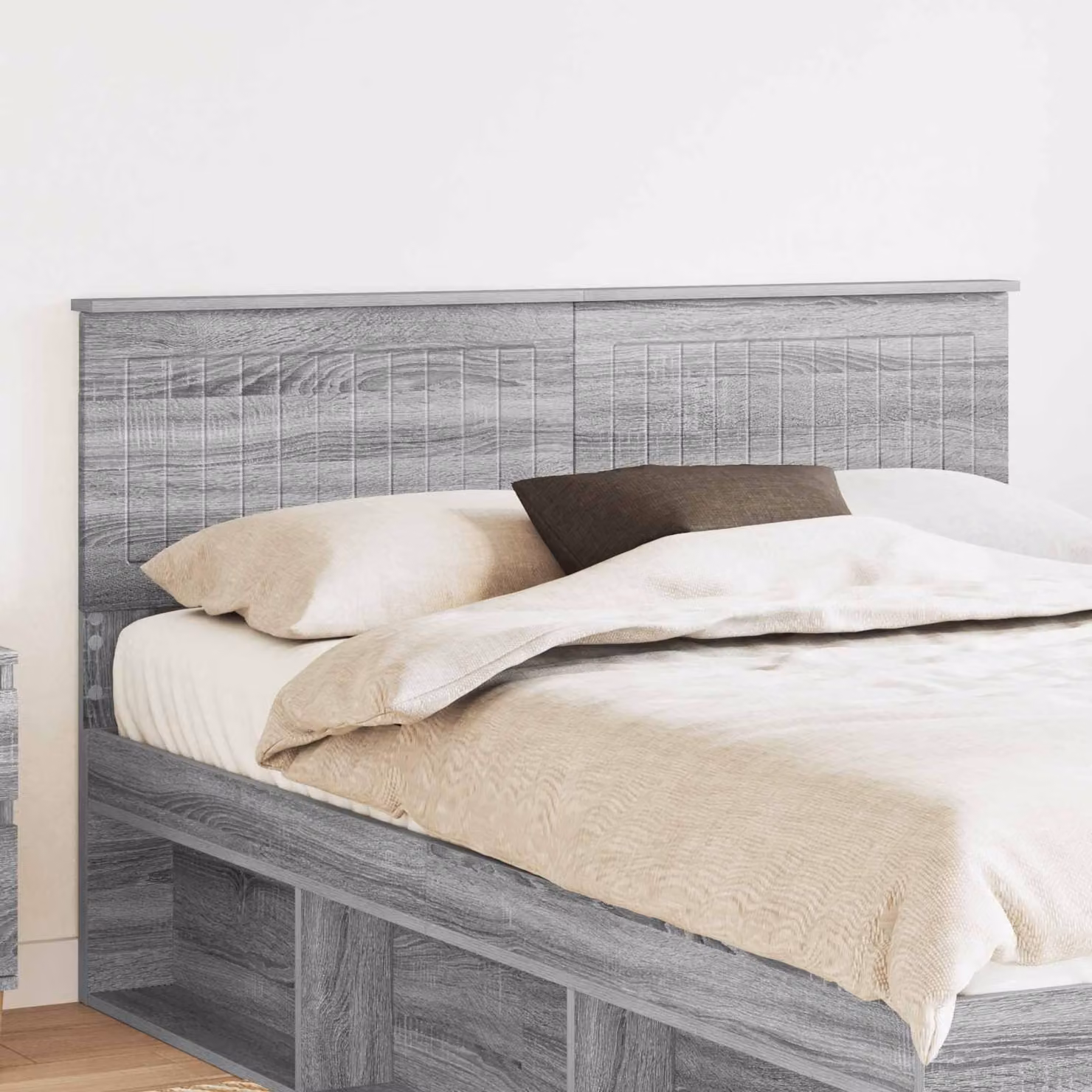 Testiera per letto moderna vidaXL in legno ingegnerizzato grigio opaco