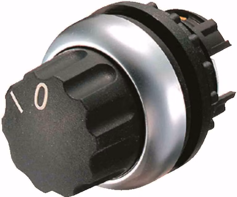 Eaton PowerWare Eaton 216853 M22-W Pulsante di selezione Anello anteriore Interruttore rotante in plastica Nero 1 pz.